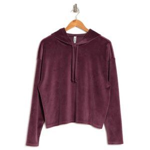 Zella Velour Pullover Crop Hoodie